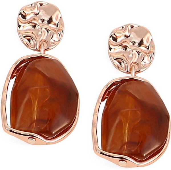 SOHI Náušnice Amodini zlatá / merlotová 66172161