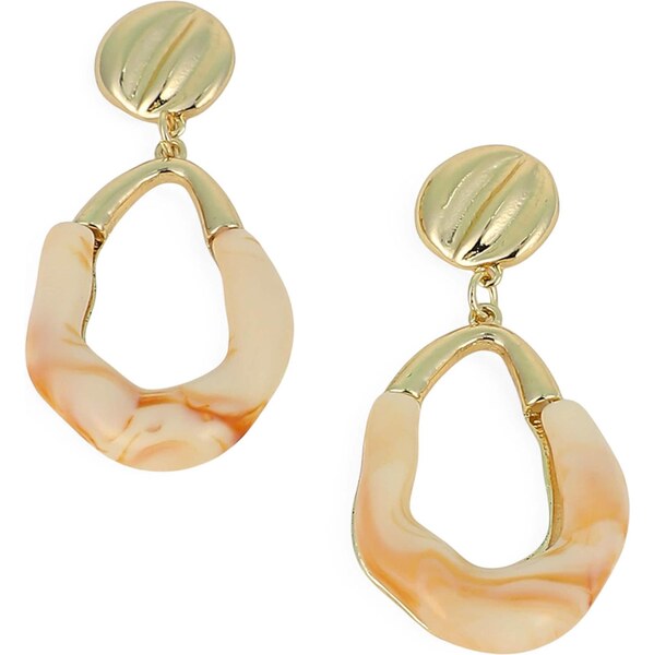 SOHI Náušnice Shyama zlatá / oranžová / broskyňová 66172187