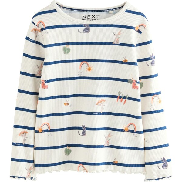 Next Tričko nebielená / námornícka modrá / oranžová 66172287