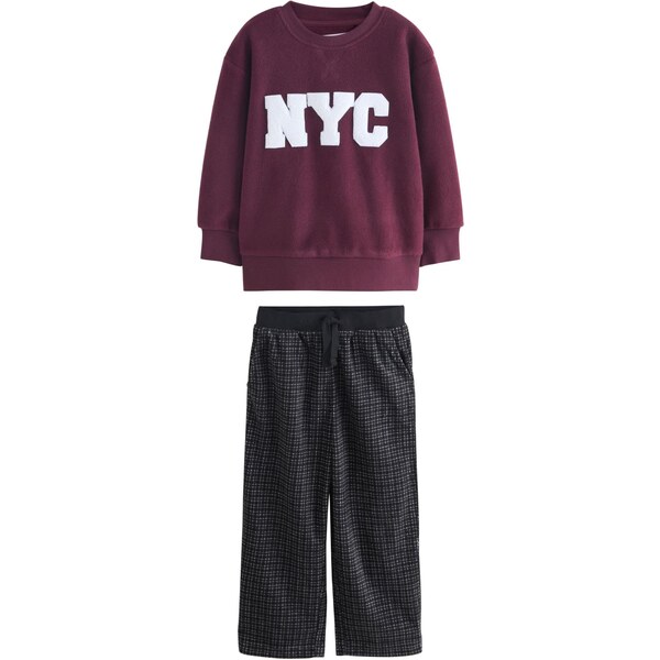 Next Pyžamo sivá / burgundská / čierna / biela 66172293