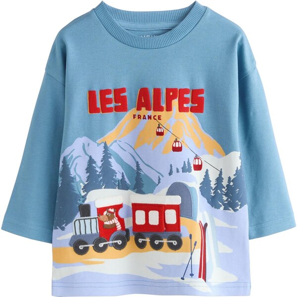 Next Tričko dymovo modrá / žltá / červená / biela 66172294