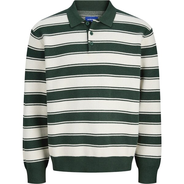 JACK & JONES Sveter JORNOSTALGIA zelená / biela 66173343