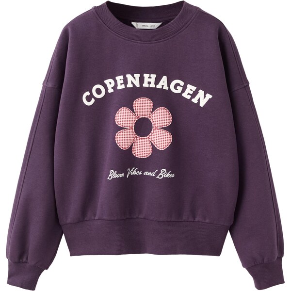 MANGO KIDS Mikina COPEN tmavofialová / krvavo červená / biela 66173547
