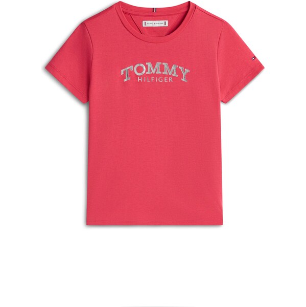 TOMMY HILFIGER Tričko jasne červená / strieborná 66173578