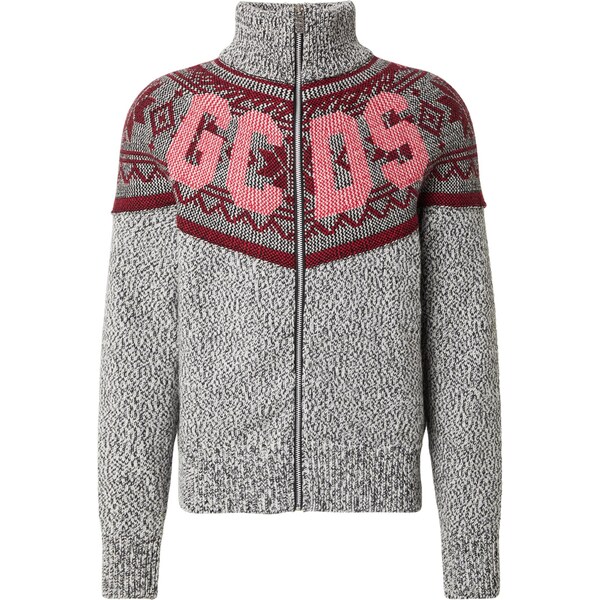 GCDS Kardigán SNOW tmavosivá / pastelovo oranžová / červená 66173737