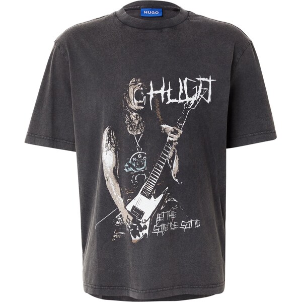 HUGO Tričko Noctornix sivobéžová / čierna / biela 66173790