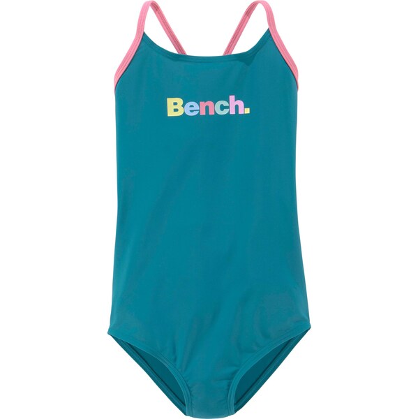 BENCH Jednodielne plavky citrónová žltá / petrolejová / ružová 66179357