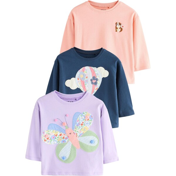 Next Tričko námornícka modrá / levanduľová / púdrová / biela 66179490