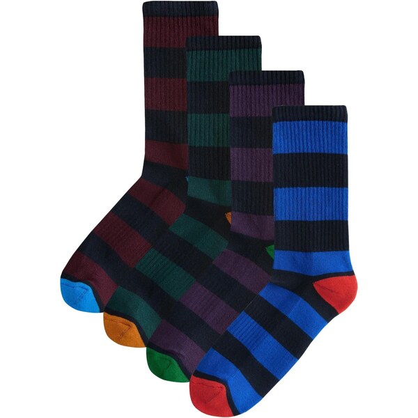 Next Ponožky modrá / tmavozelená / baklažánová / tmavočervená / čierna 66179750