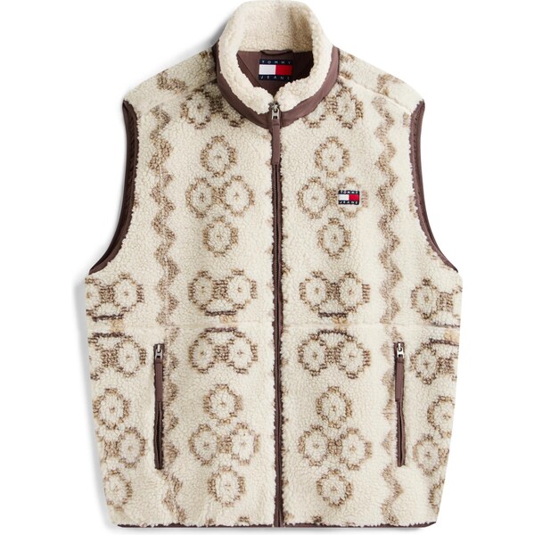 Tommy Jeans Vesta nebielená / hnedá / svetlohnedá / červená 66179857