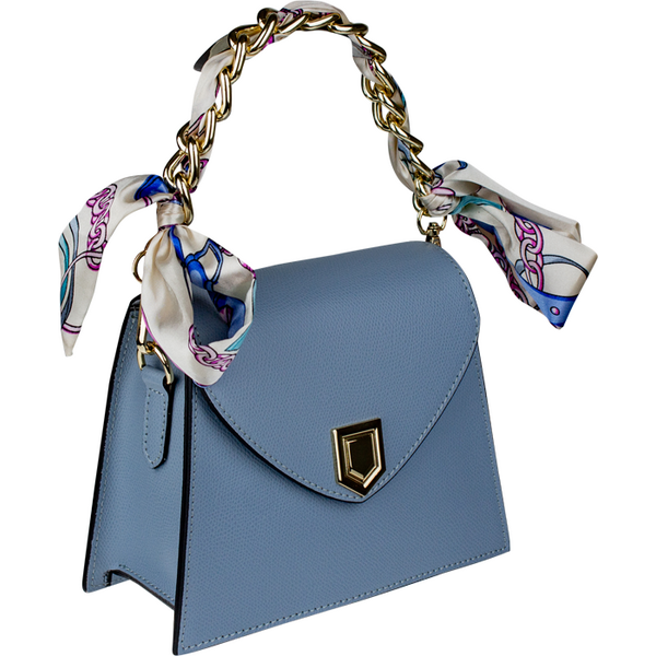 Modrá kožená talianska crossbody kabelka Virginia Blu Chiara 66185708