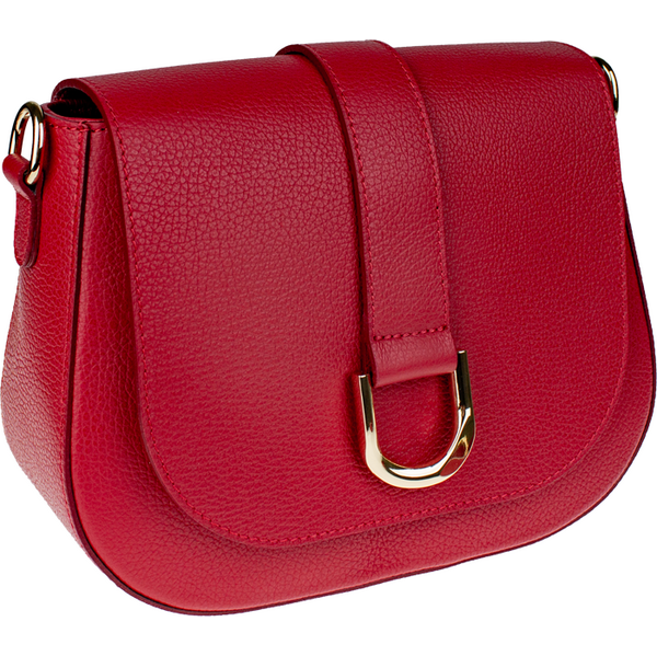 Červená kožená talianska crossbody kabelka Debora Rossa Scura 66186374
