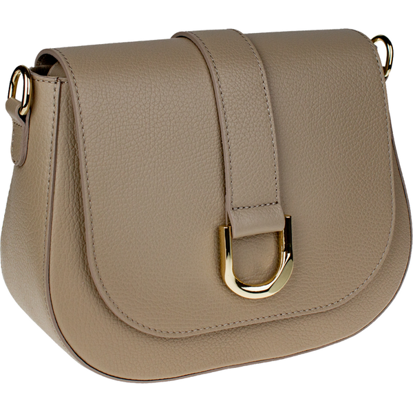 Béžová kožená talianska crossbody kabelka Debora Cappuccino 66186376