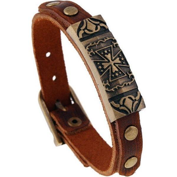 Lodestar Kožený náramok s nitovými cvočkami 20.5 cm Hnedý 65228266