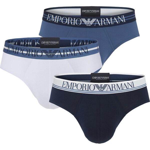 EMPORIO ARMANI - slipy 3PACK stretch cotton fashion indigo - limited 66187247