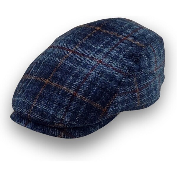 GÖTTMANN Pánska zimná bekovka - kocka - tartan modrá (klapky na uši) 66187370