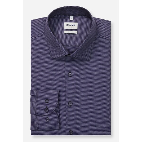 Pánska fialová bavlnená košeľa so štruktúrou OLYMP body fit 66187515