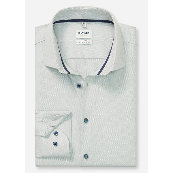 Pánske zelenkavá košeľa Climate Control OLYMP body fit 66187518