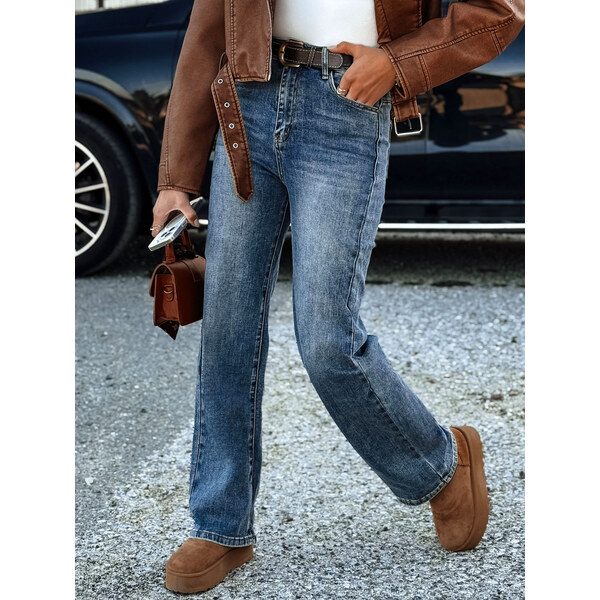 BASIC Dámske džínsové nohavice ZILVANA s opaskom UY2215 58509770