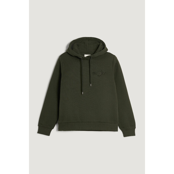 MIKINA GANT REG TONAL SHIELD HOODIE GREEN LAGOON 66188424