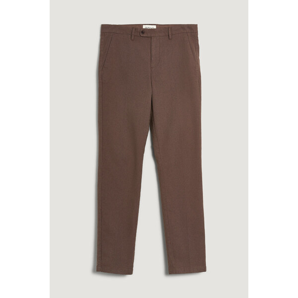 NOHAVICE GANT SLIM COTTON HERRINGBONE PANTS RICH BROWN 65300295