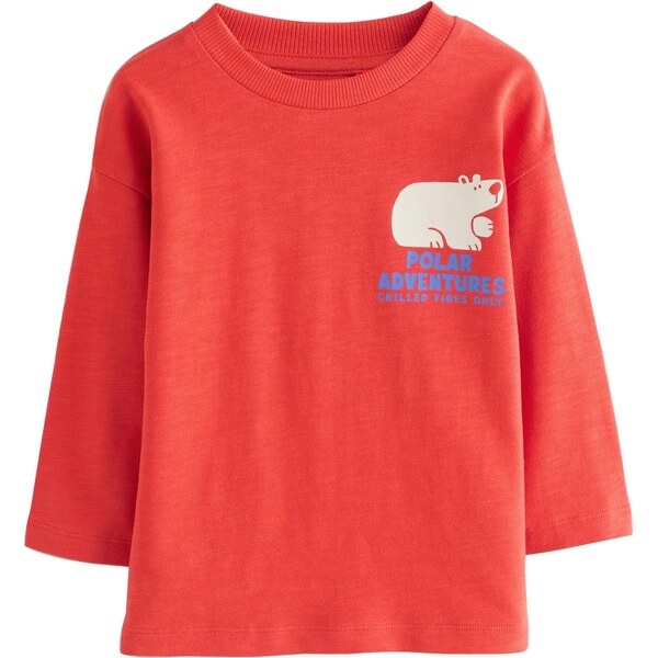 Next Tričko krémová / azúrová / oranžovo červená 66189640