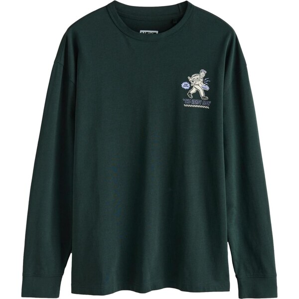 Next Tričko nebielená / tmavozelená / pastelovo fialová 66189730