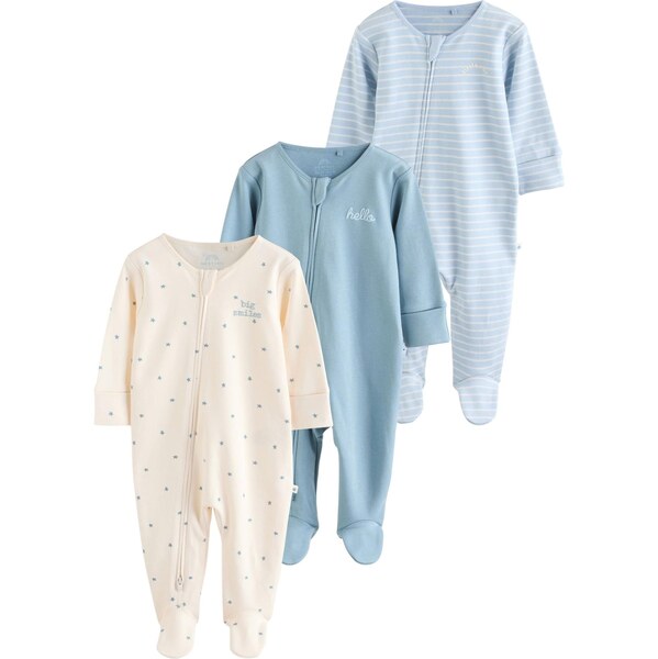 Next Pyžamo krémová / nebesky modrá / svetlomodrá / šedobiela 66189783