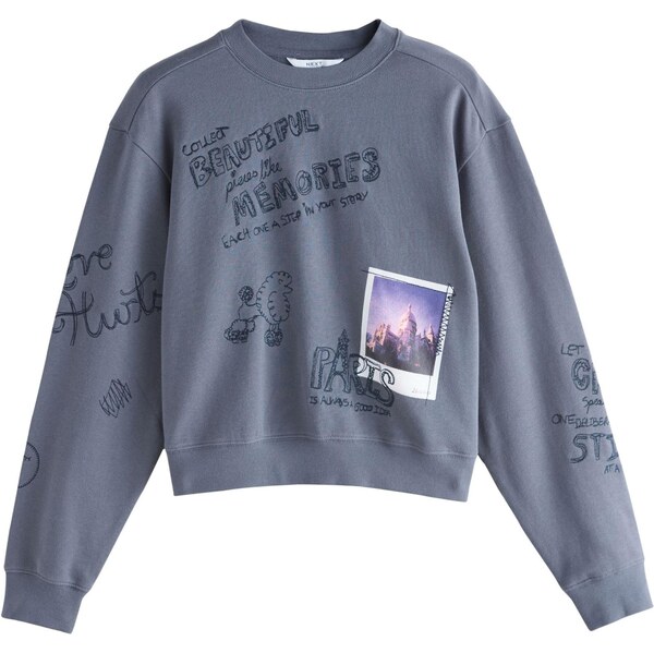 Next Mikina Conversational Sketch námornícka modrá / zafírová / 66189810