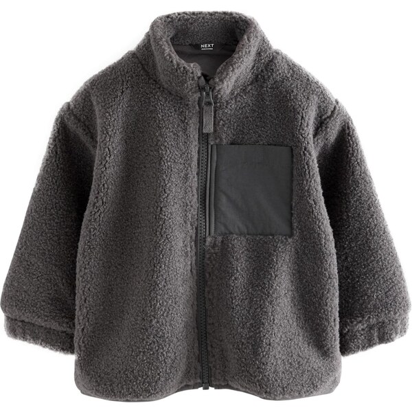 Next Flisová bunda tmavosivá 66189828