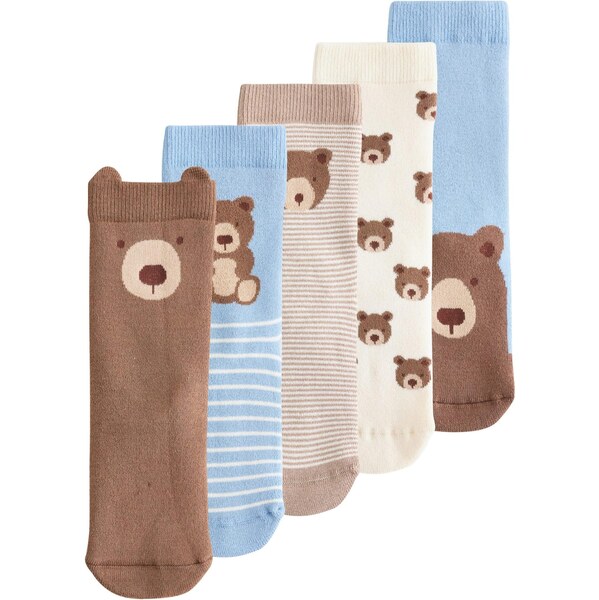 Next Ponožky svetlobéžová / tmavobéžová / svetlomodrá / hnedá 66189867