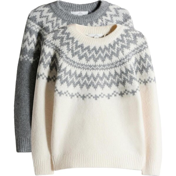 The Set Sveter tmavosivá / prírodná biela 66189928