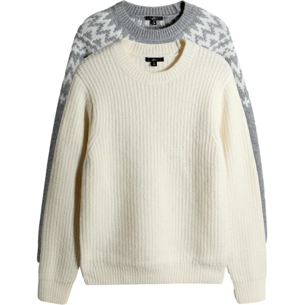 The Set Sveter Fairilse krémová / sivá 66189937