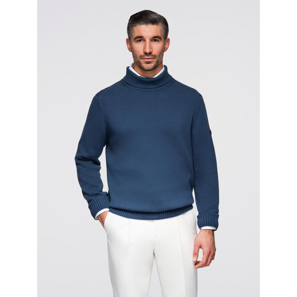 Ombre Mens turtleneck knit sweater - dark blue 65623139