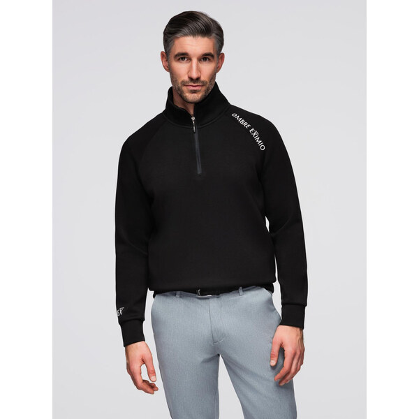 Ombre Mens sweatshirt with unbuttoned high collar and contrasting 65970375