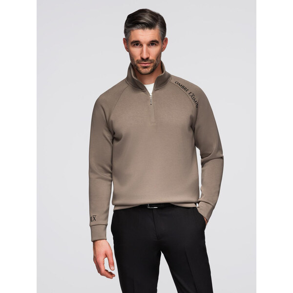 Ombre Mens sweatshirt with contrasting print and unbuttoned high 65970376
