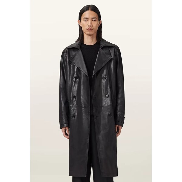 Kožený trenčkot AllSaints KELLETT 66170115