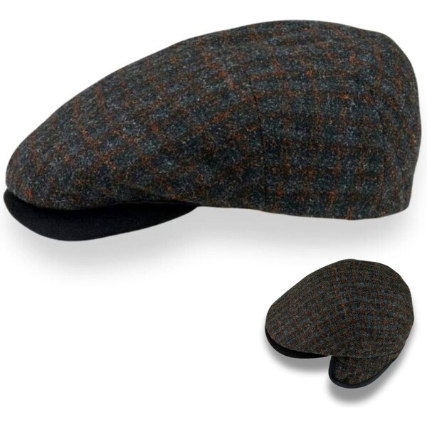 KRUMLOVANKA Pánska vlnená bekovka s mohérom a skrytými klapkami na uši 66197812