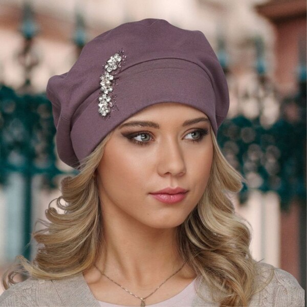 Dámska bavlnená čiapka Krumlovanka W-0850/890 staroružová 66069526