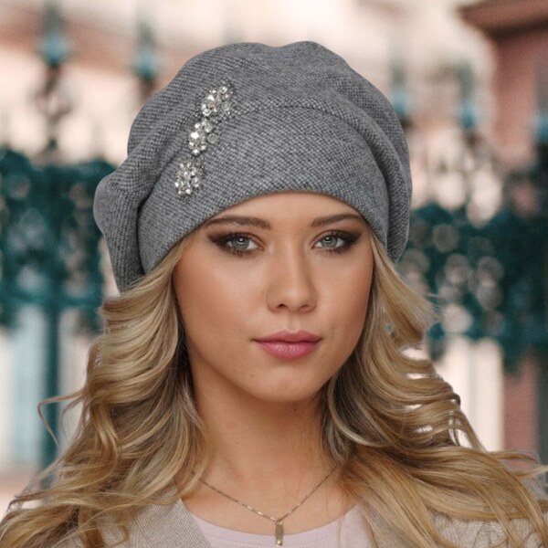 Dámska čiapka Krumlovanka W-0850/Z3P sivý melange 63562513