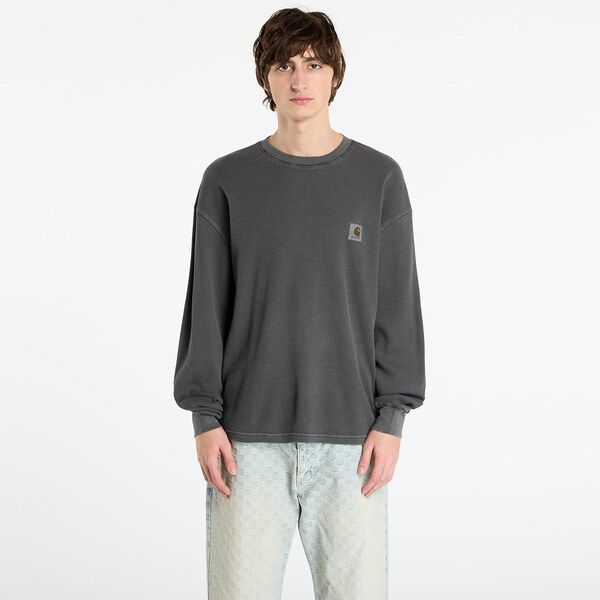 Tričko Carhartt WIP L/S Vista Waffle T-Shirt UNISEX Black Garment Dyed 66197878