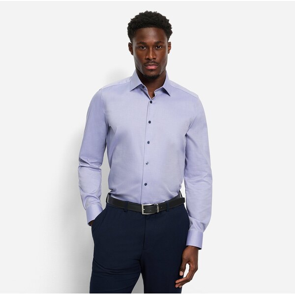 Pánska fialová Comfort stretch košeľa OLYMP body fit predĺžený rukáv 66198210