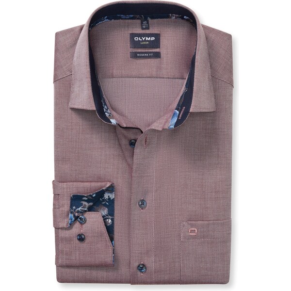 Pánska bordová košeľa s podšitím OLYMP modern fit 66198214