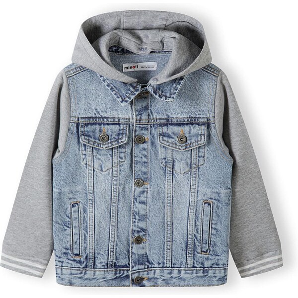 MINOTI Prechodná bunda modrá denim / sivá melírovaná 66201552