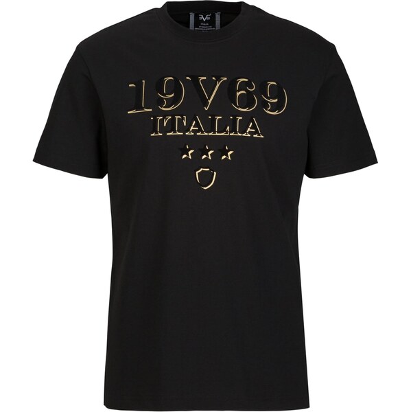 19V69 ITALIA Tričko Rafael Logo Carrier 3 pastelovo žltá / čierna 66201616