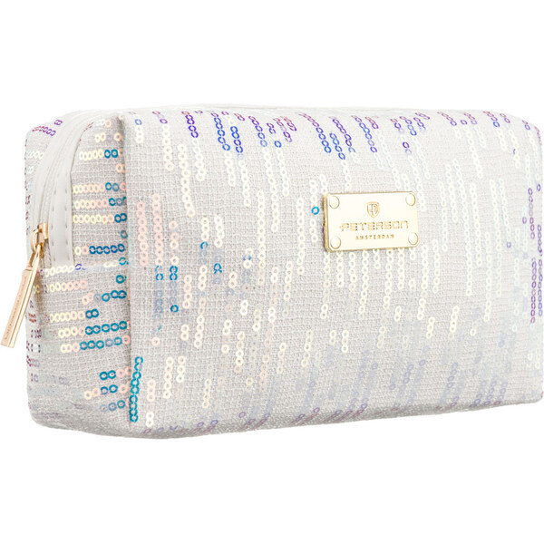 Peterson Dámska biela kozmetická taštička z polyesteru na zips 66199973