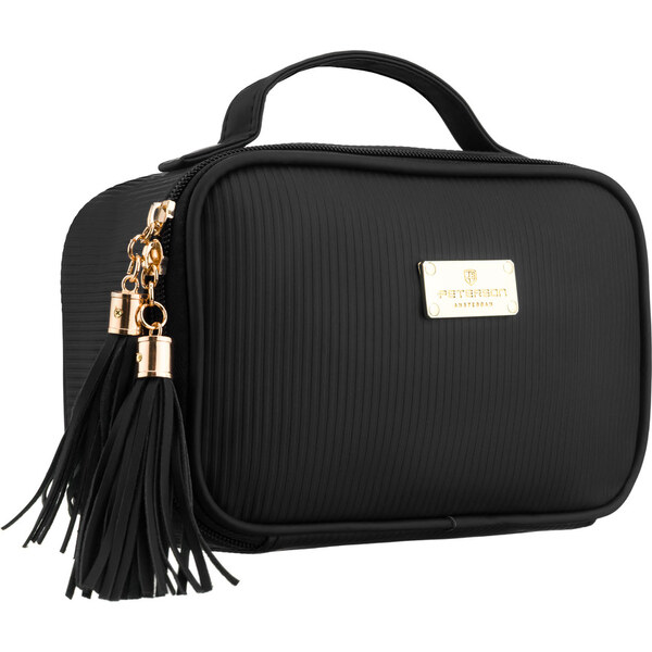 Peterson Čierna dámska kozmetická taštička so štyrmi priehradkami 66199976