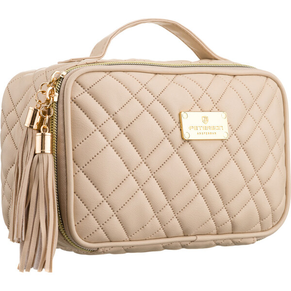 Peterson Béžová dámska kozmetická taštička z jednej komory 66199979
