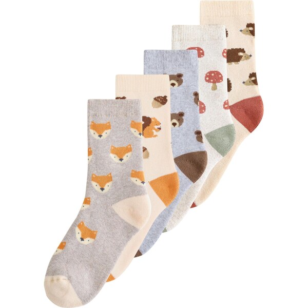 Next Ponožky béžová / modrá melírovaná / sivá melírovaná / červená 66202624