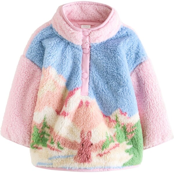 Next Flisová bunda béžová / modrá / hnedá / ružová 66203084